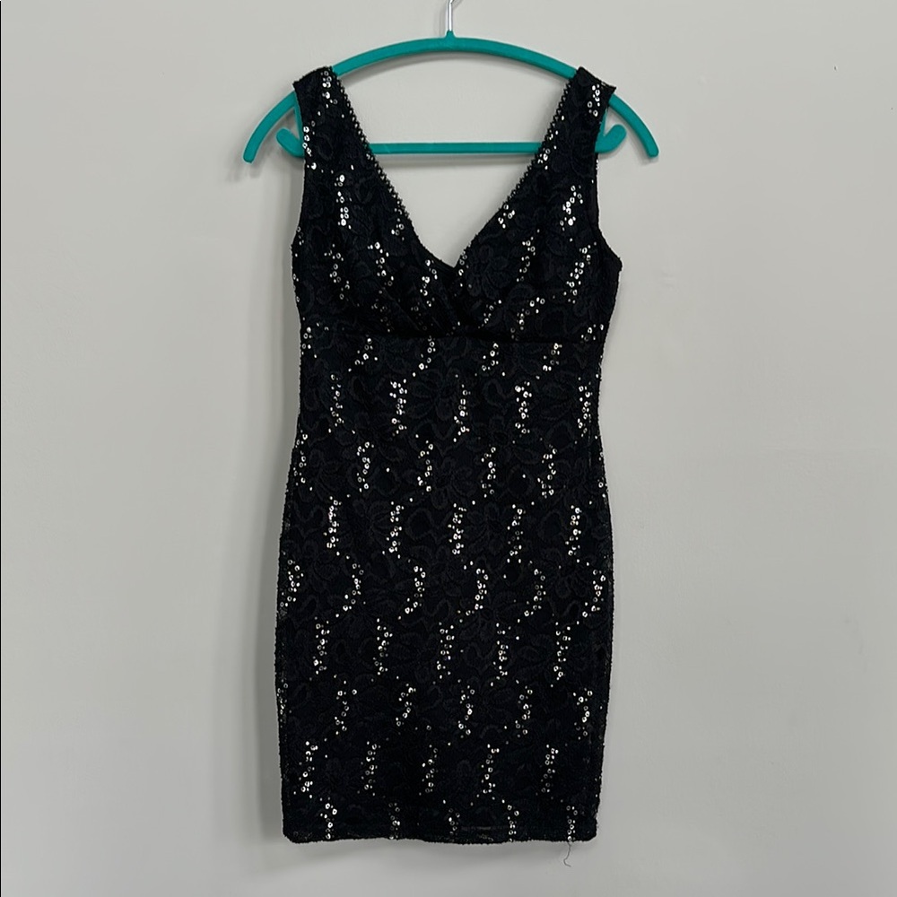 Elegant Black Sequin Dress